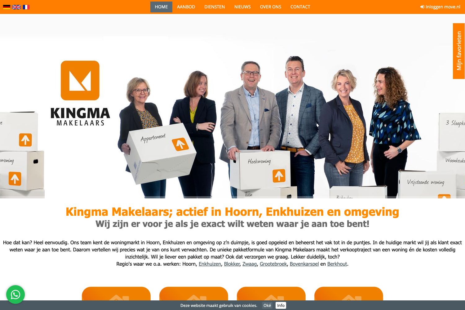 Website screenshot https://kingmamakelaars.nl