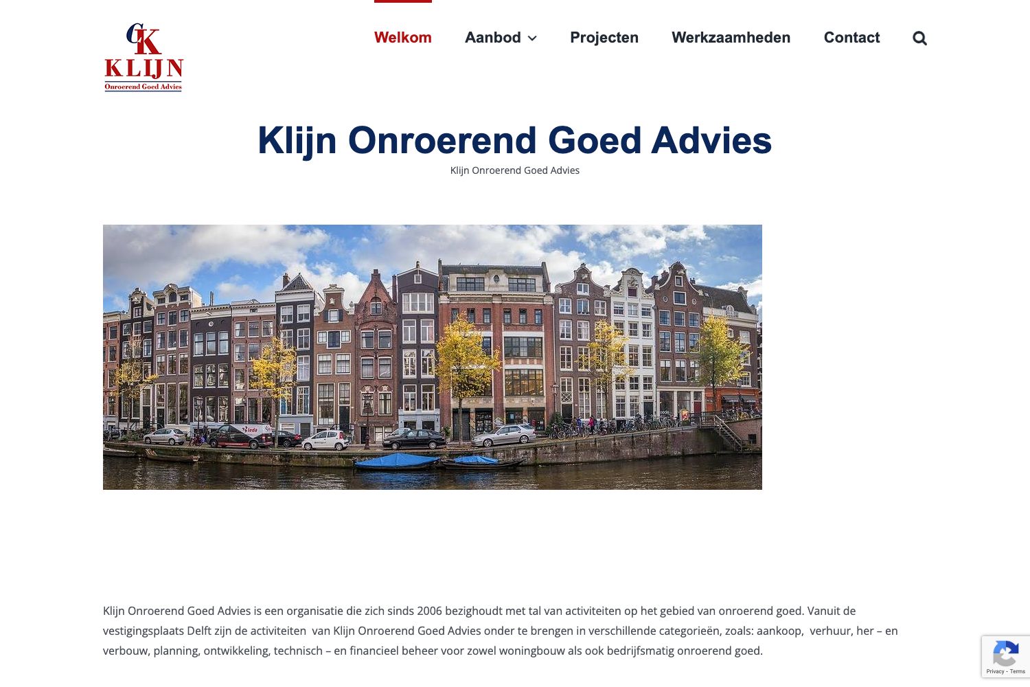 Website screenshot https://klijnonroerendgoedadvies.nl