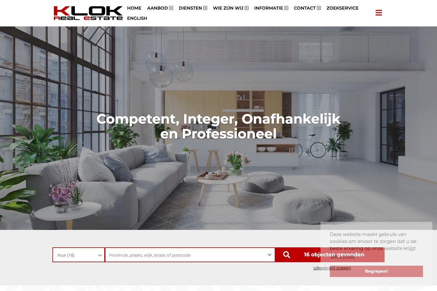 Website screenshot https://klokrealestate.nl