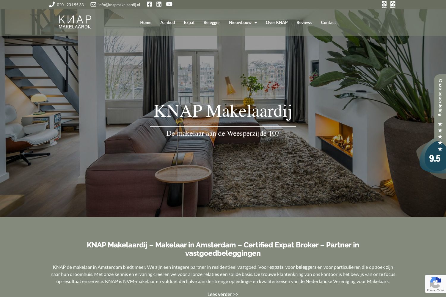 Website screenshot https://knapmakelaardij.nl