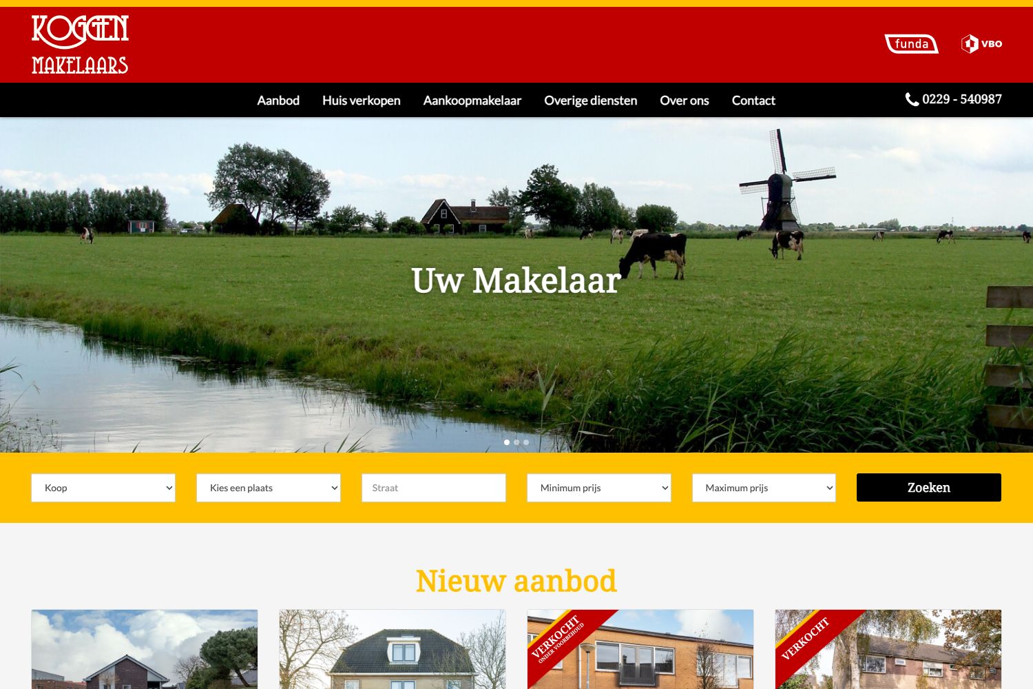 Website screenshot https://koggenmakelaars.nl