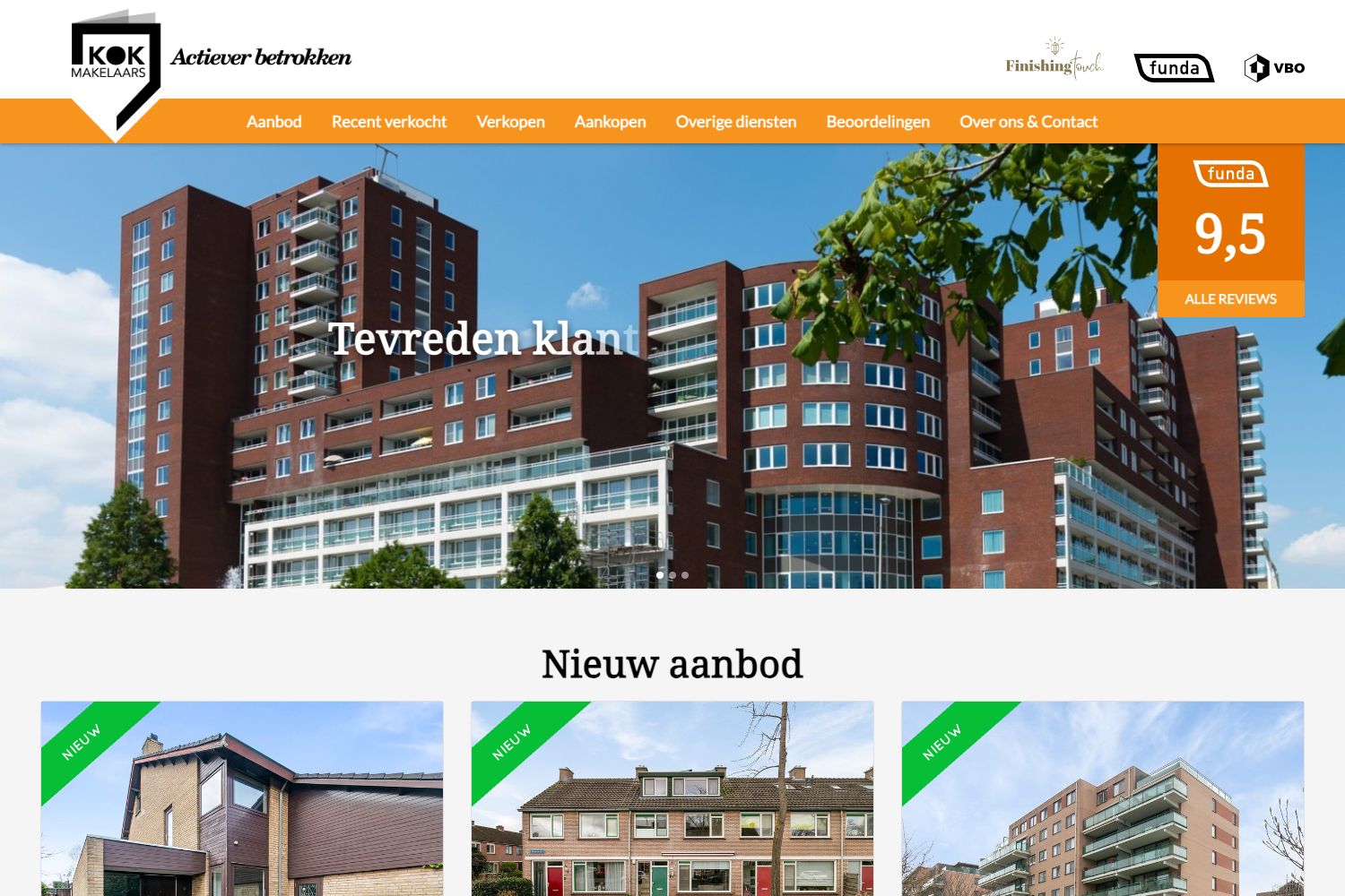 Website screenshot https://kok-makelaars.nl