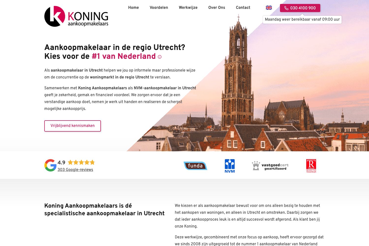 Website screenshot https://aankoopmakelaarutrecht.nl