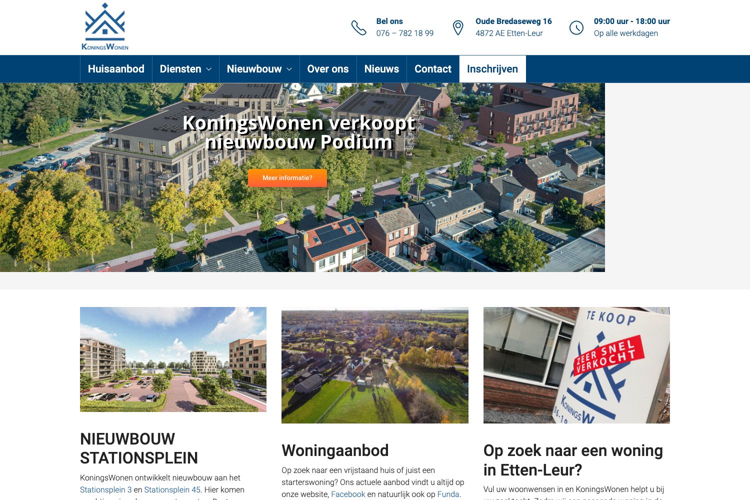 Website screenshot https://koningswonen.nl