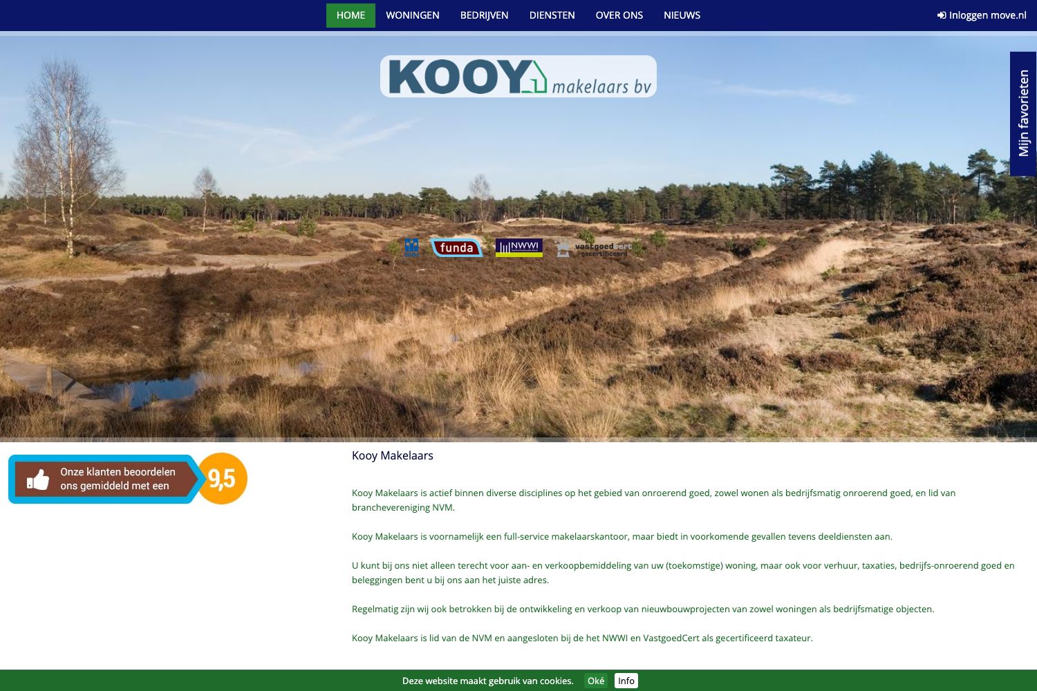 Website screenshot https://kooymakelaars.nl