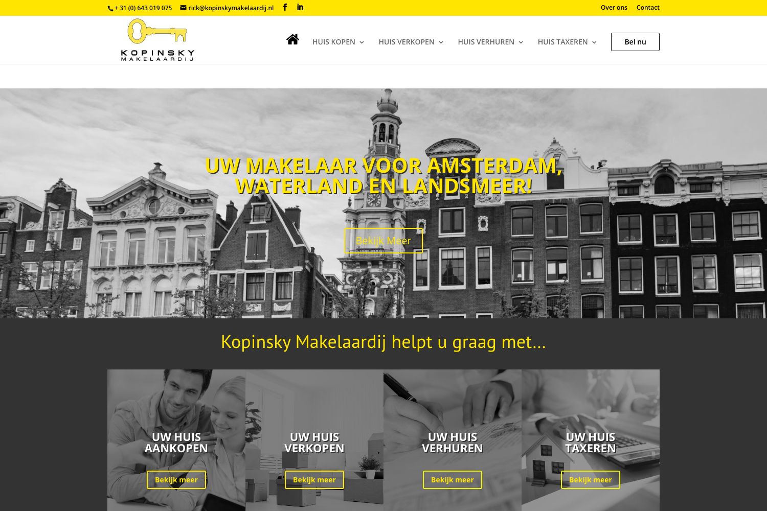 Website screenshot https://kopinskymakelaardij.nl