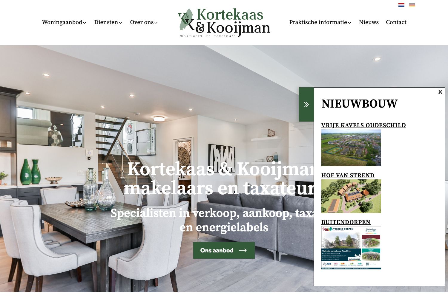 Website screenshot https://kortekaasenkooijman.nl