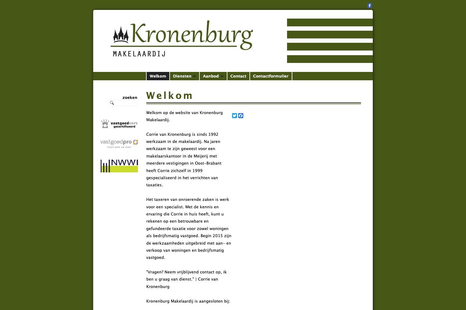 Website screenshot https://kronenburgmakelaardij.nl