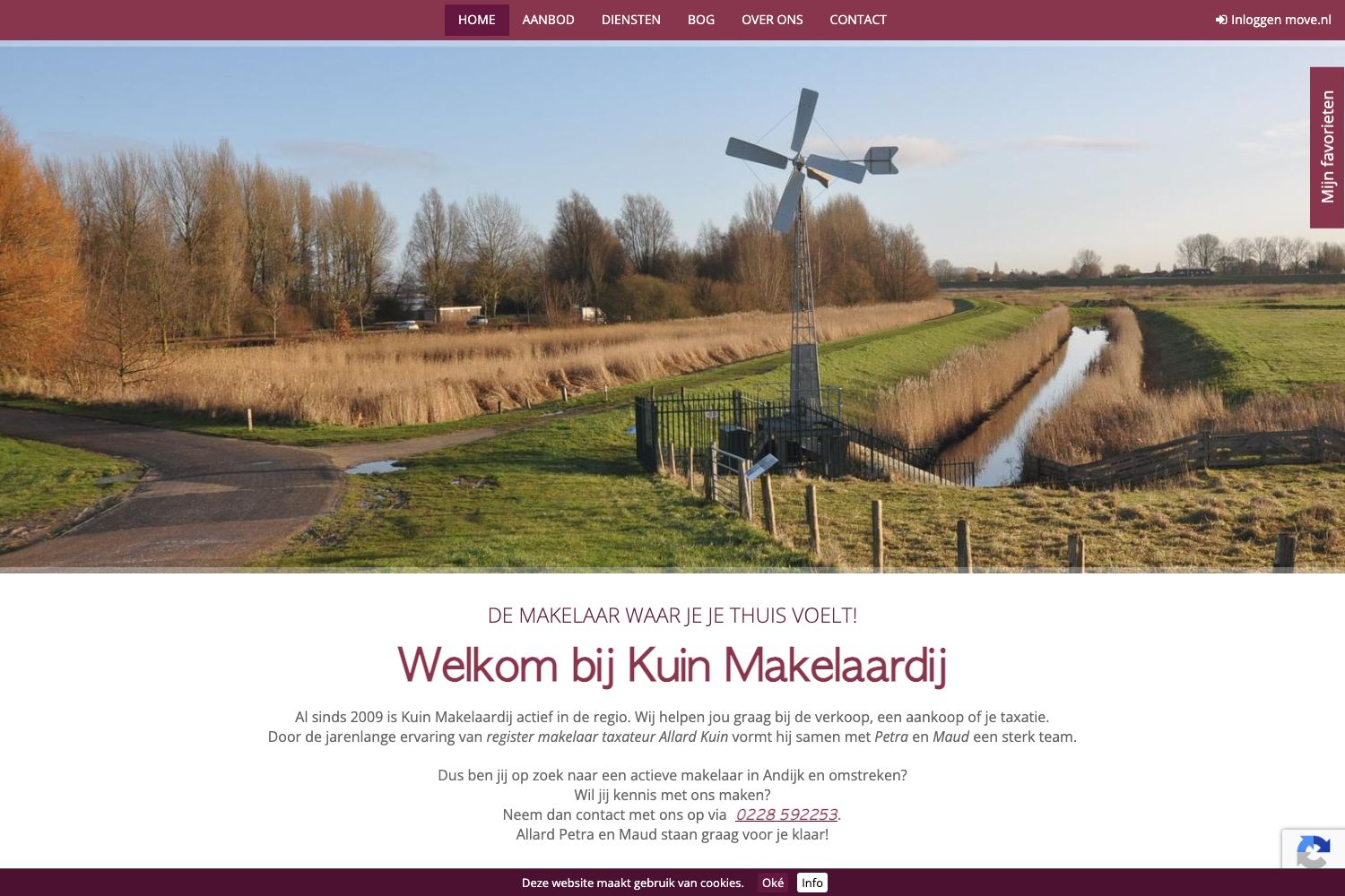 Website screenshot https://kuinmakelaardij.nl