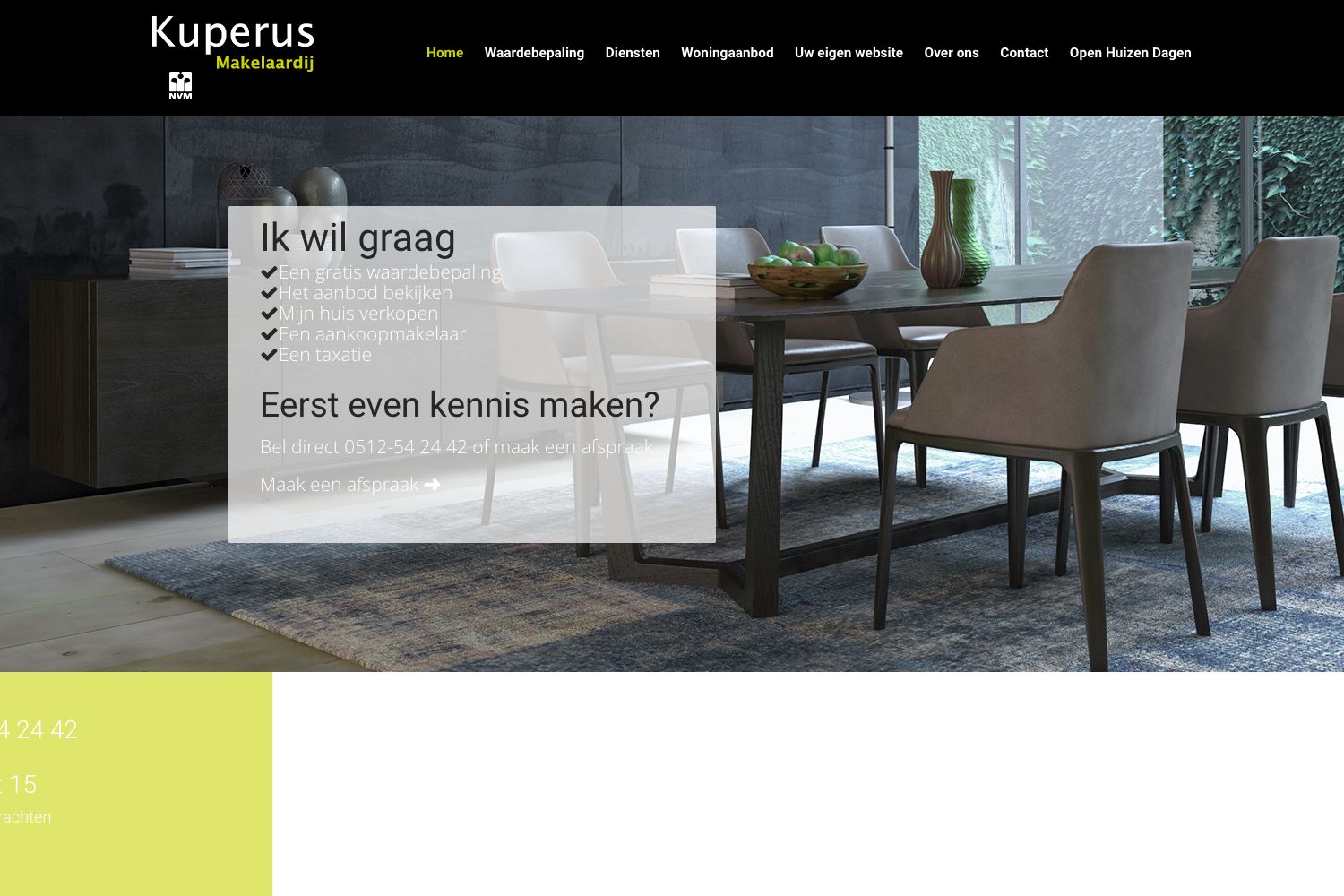 Website screenshot https://kuperusmakelaardij.nl