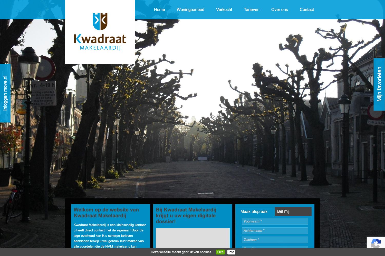 Website screenshot https://kwadraatmakelaardij.nl