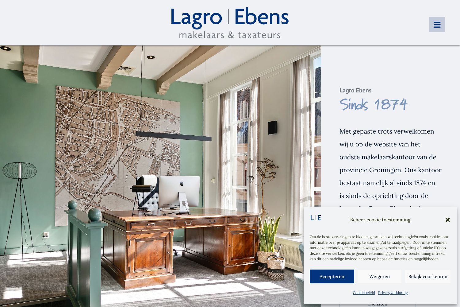 Website screenshot https://lagro-ebens.nl