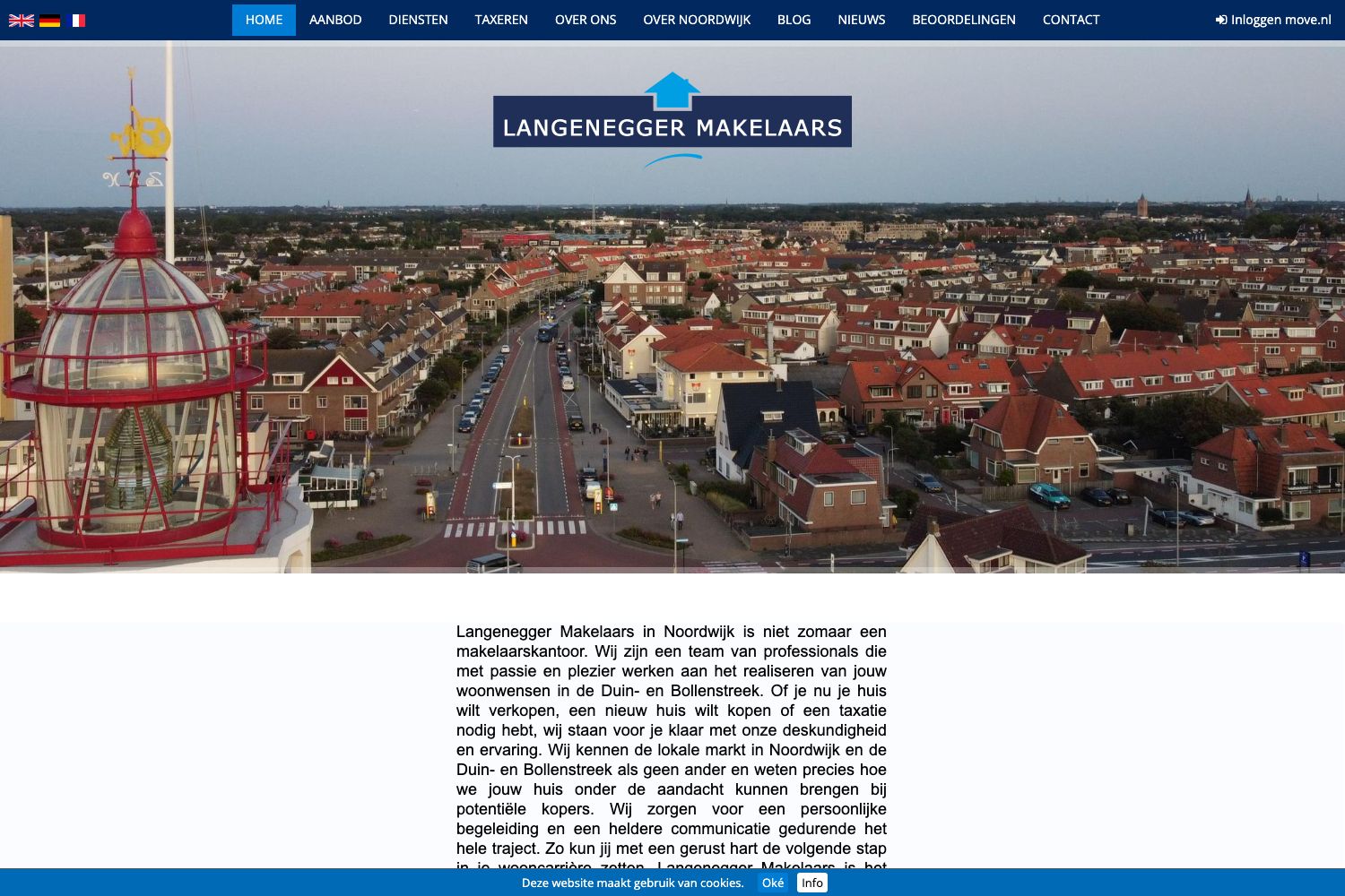 Website screenshot https://langeneggermakelaars.nl