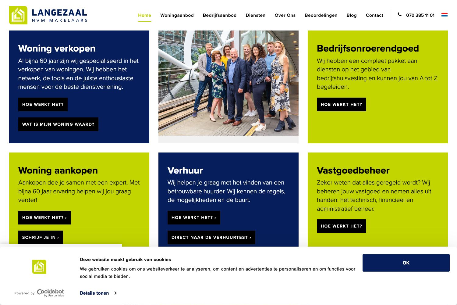 Website screenshot https://langezaal.nl