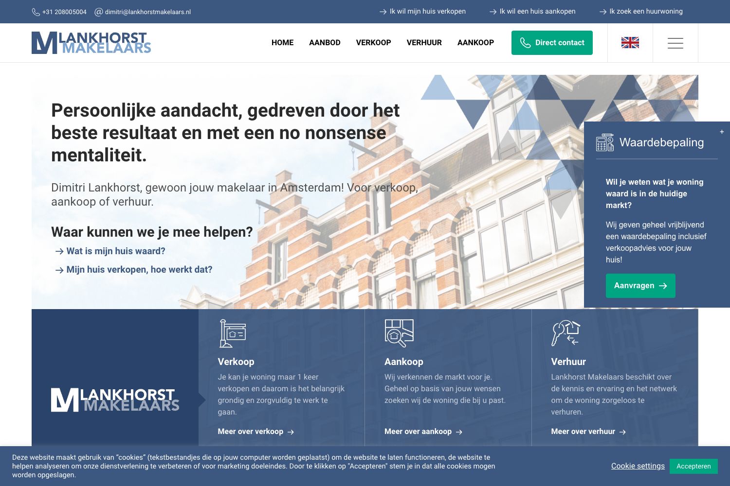 Website screenshot https://lankhorstmakelaars.nl