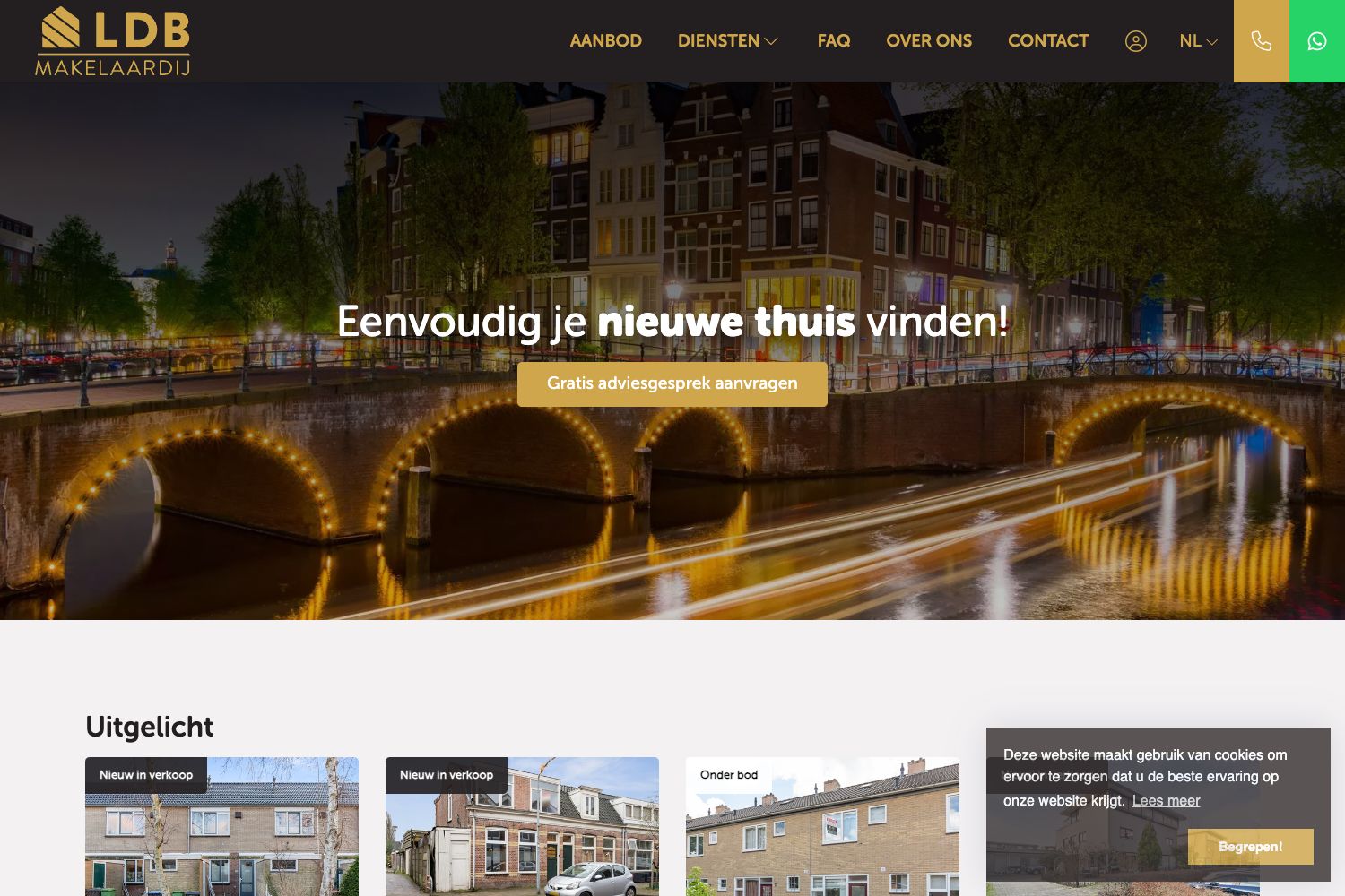 Website screenshot https://ldbmakelaardij.nl