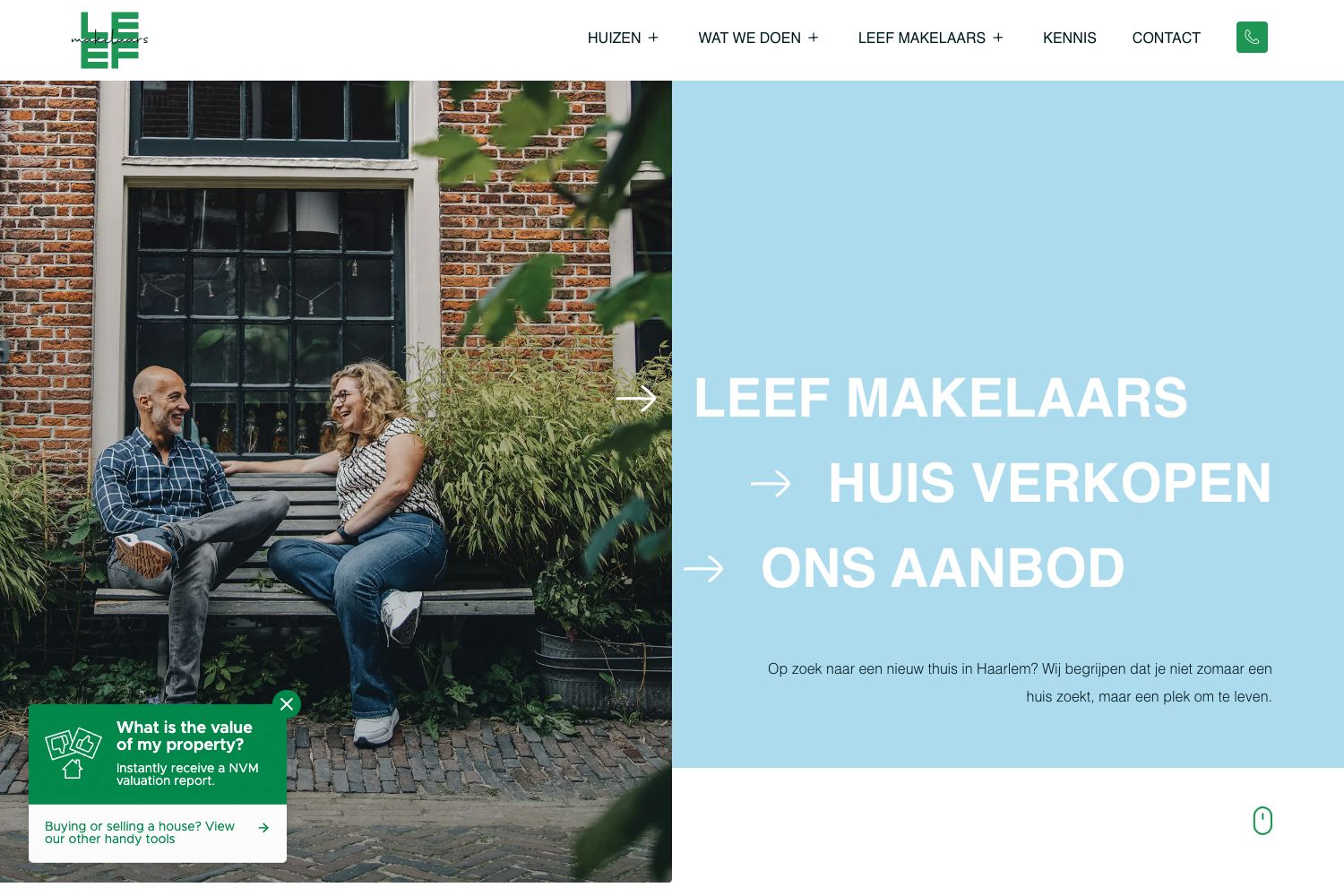 Website screenshot https://leefmakelaars.nl