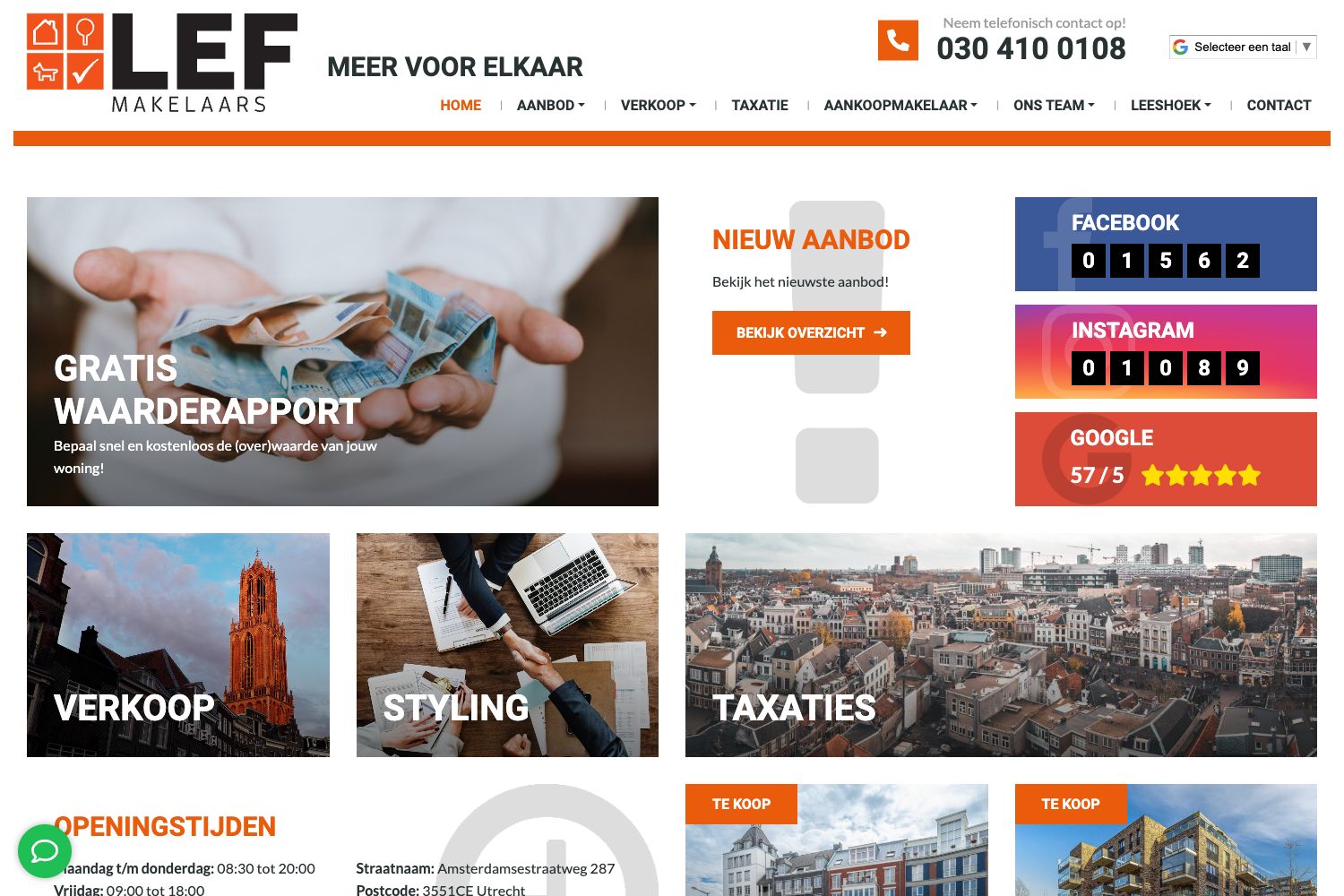 Website screenshot https://lefmakelaars.nl