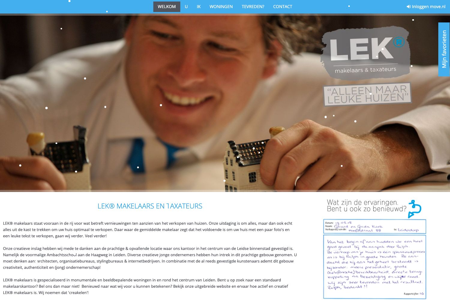 Website screenshot https://lekmakelaars.nl