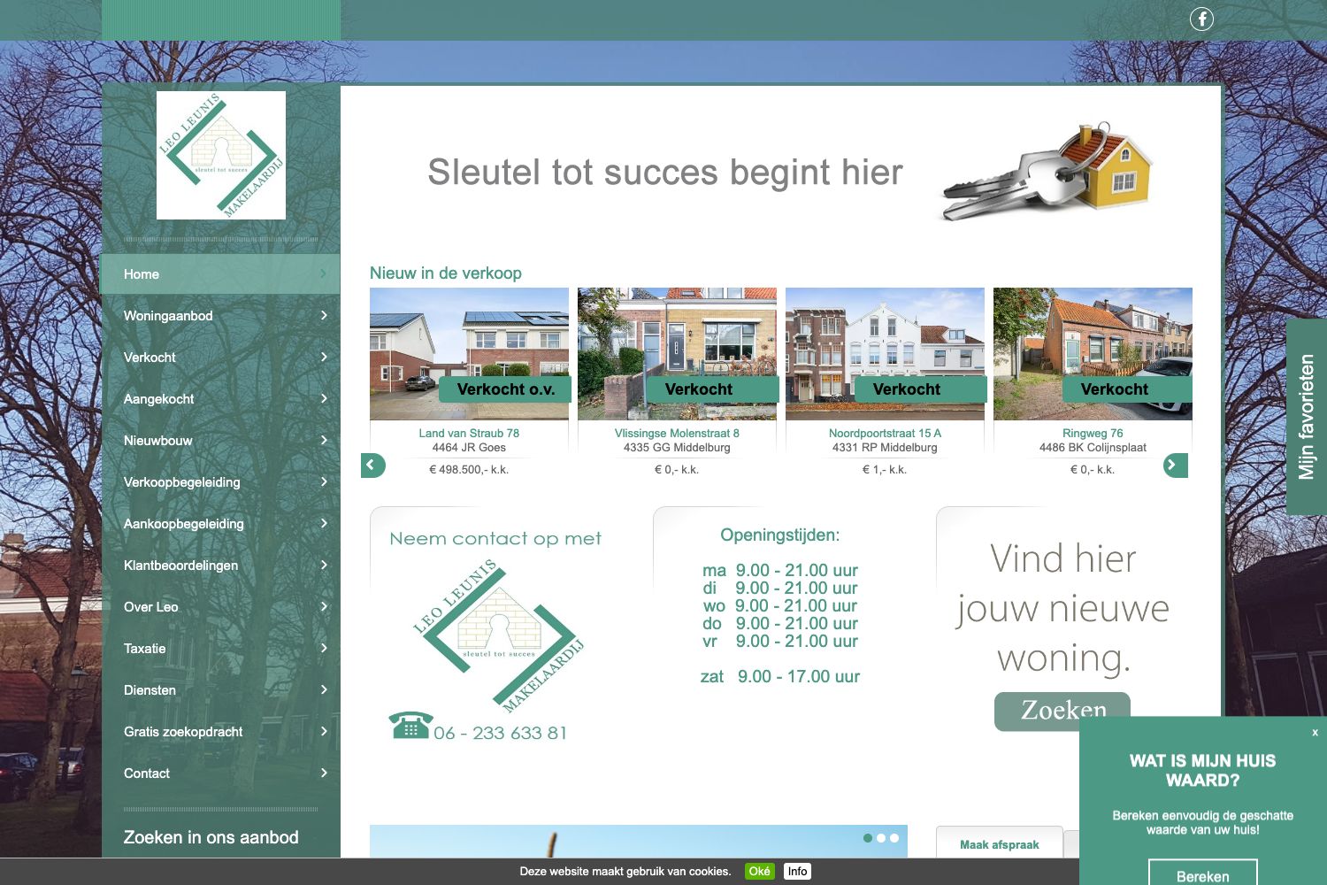 Website screenshot https://leoleunismakelaardij.nl