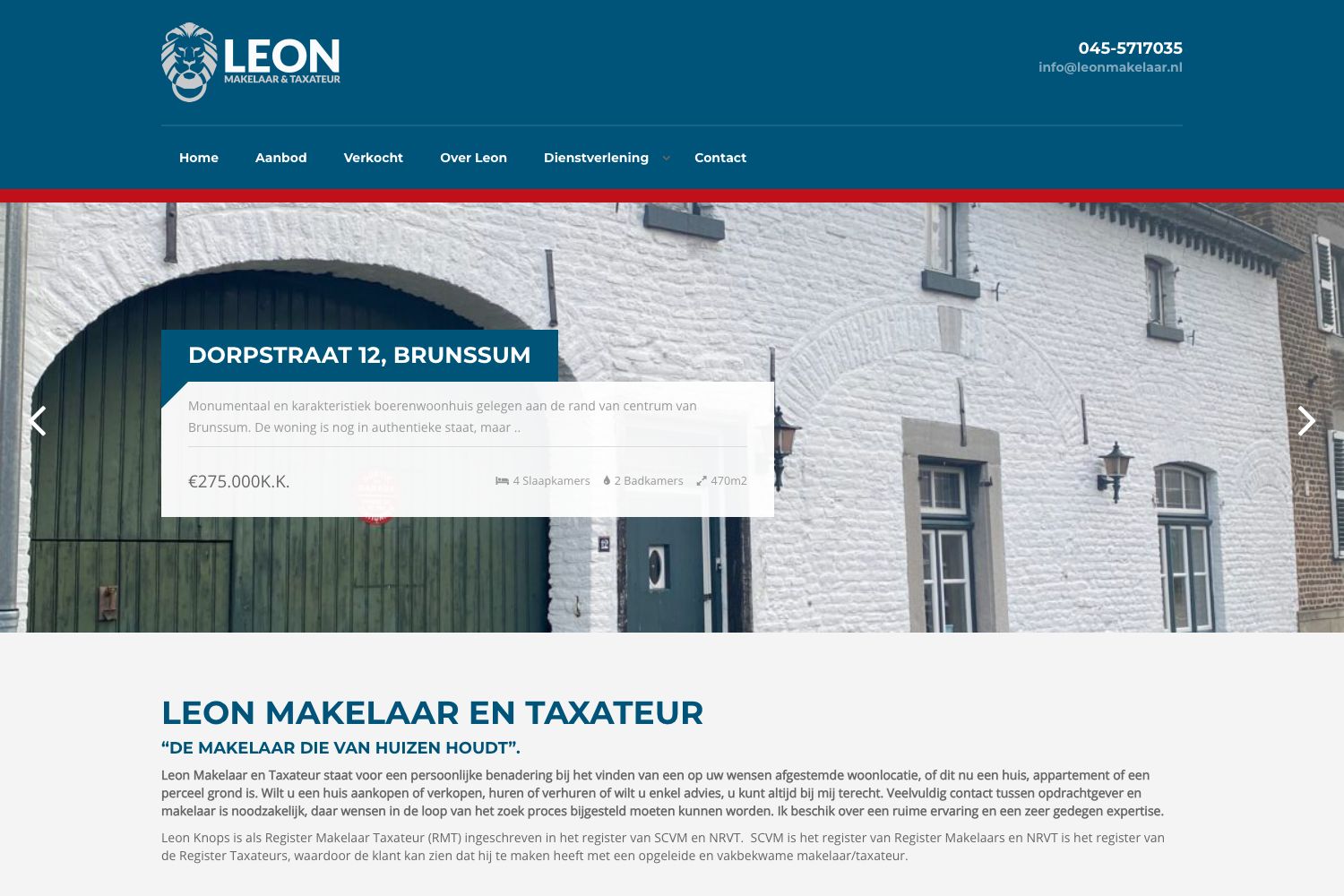 Website screenshot https://leonmakelaar.nl