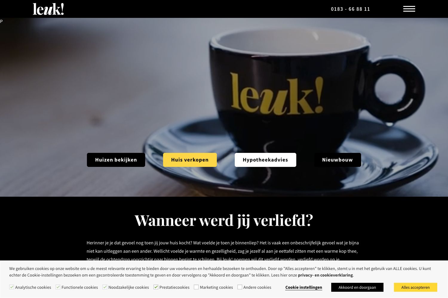 Website screenshot https://leuk-makelaars.nl