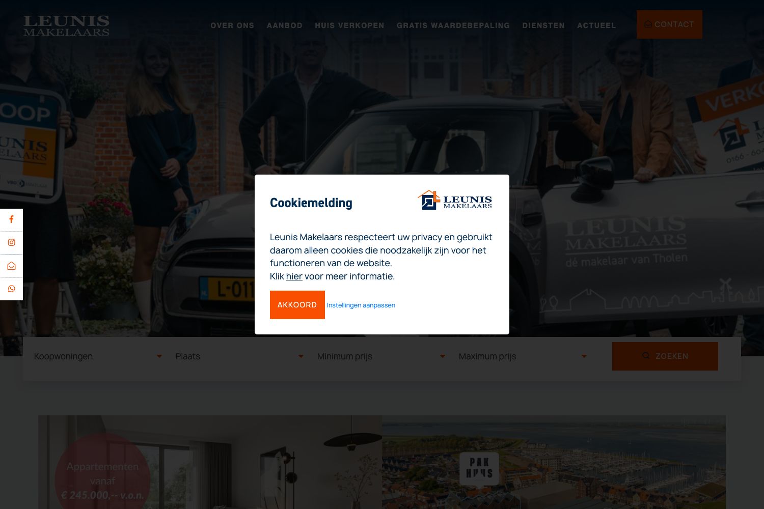 Website screenshot https://leunis.nl