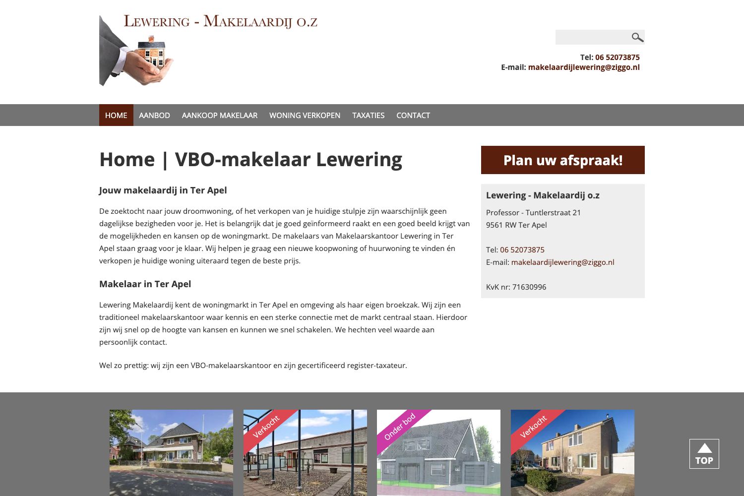 Website screenshot https://lewering-makelaardij.nl