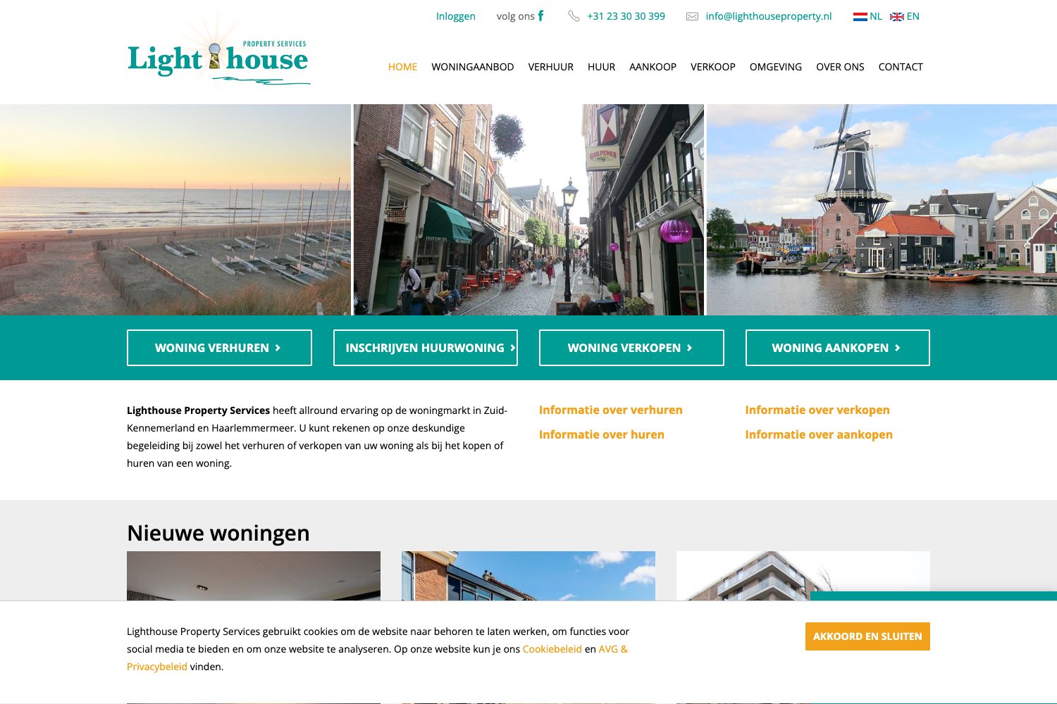 Website screenshot https://lighthouseproperty.nl