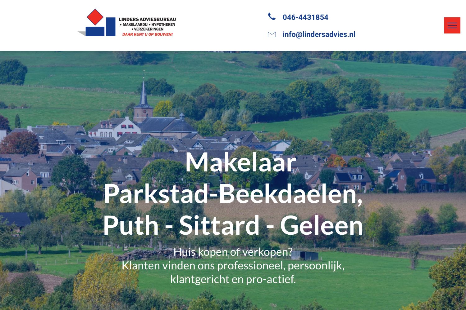 Website screenshot https://makelaar.lindersadvies.nl