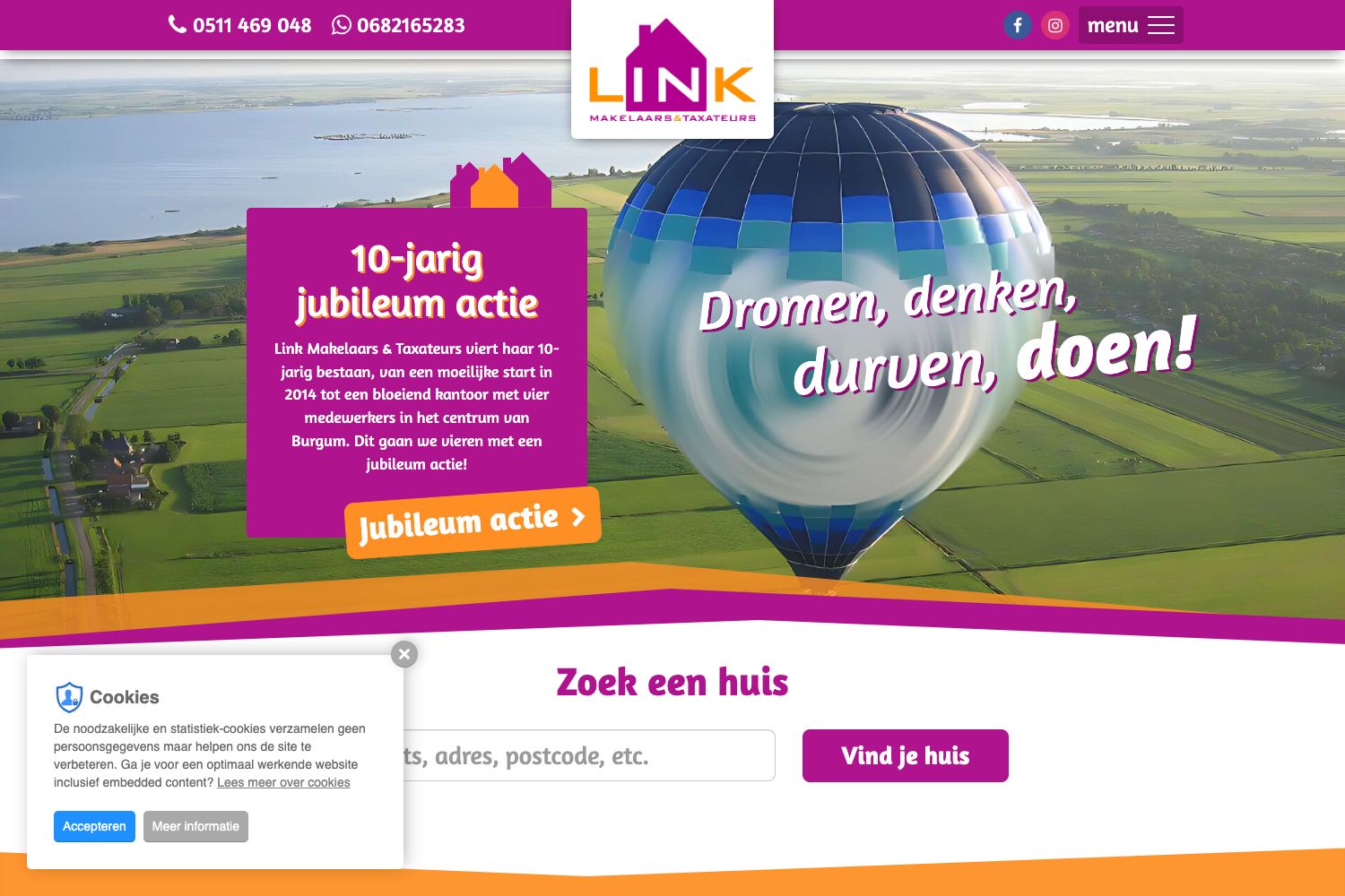 Website screenshot https://linkmakelaars.nl