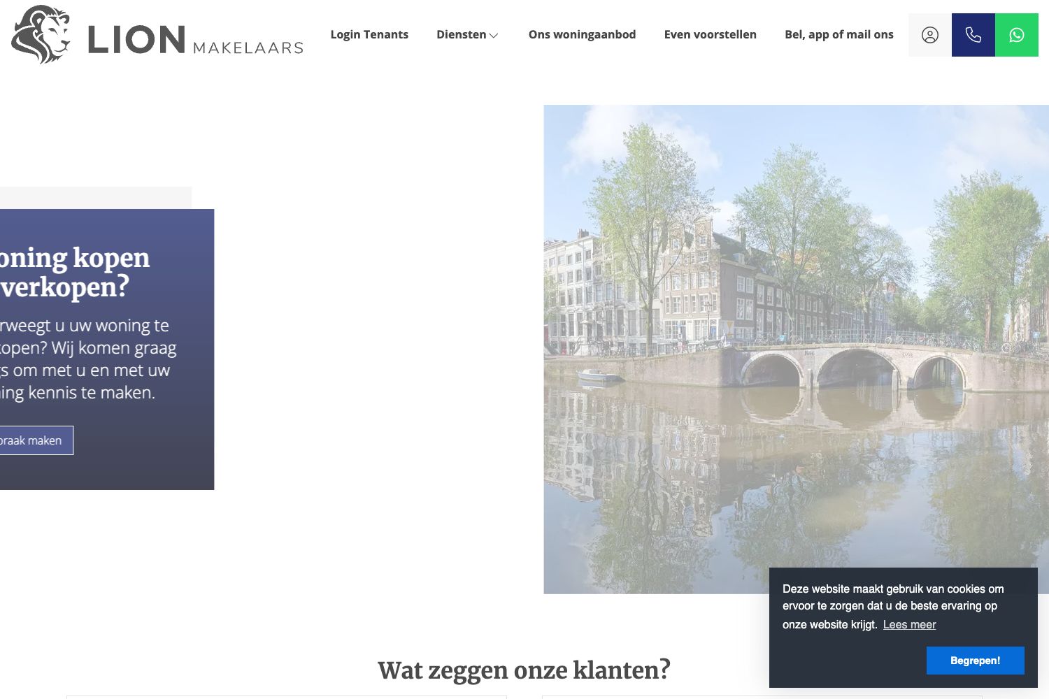 Website screenshot https://lionmakelaars.nl