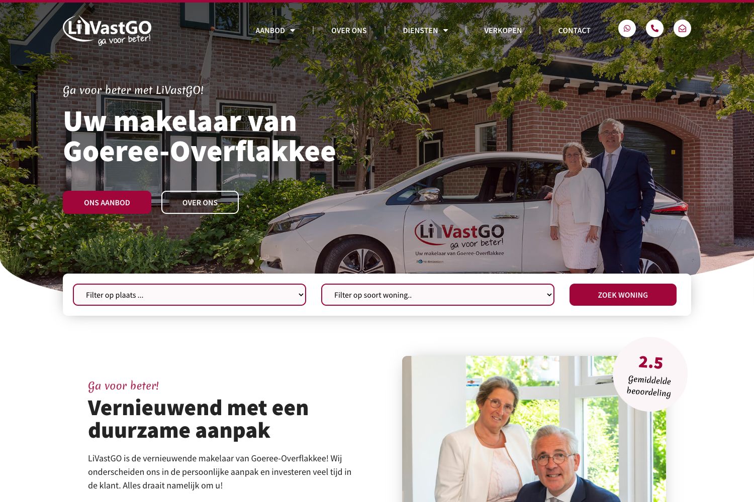 Website screenshot https://livastgo.nl