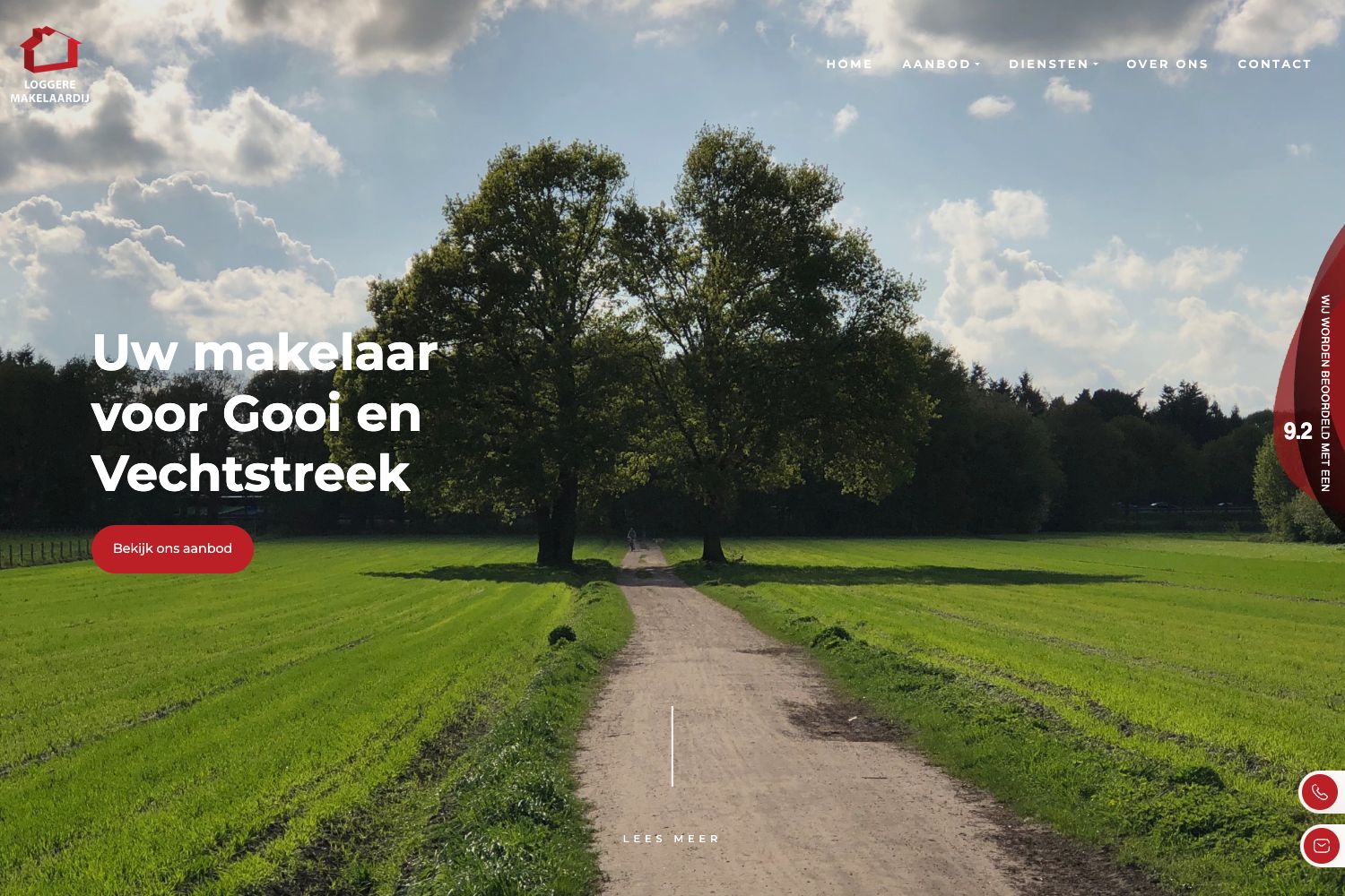 Website screenshot https://loggeremakelaardij.nl