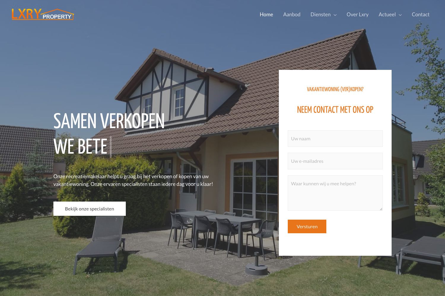 Website screenshot https://lxryproperty.nl