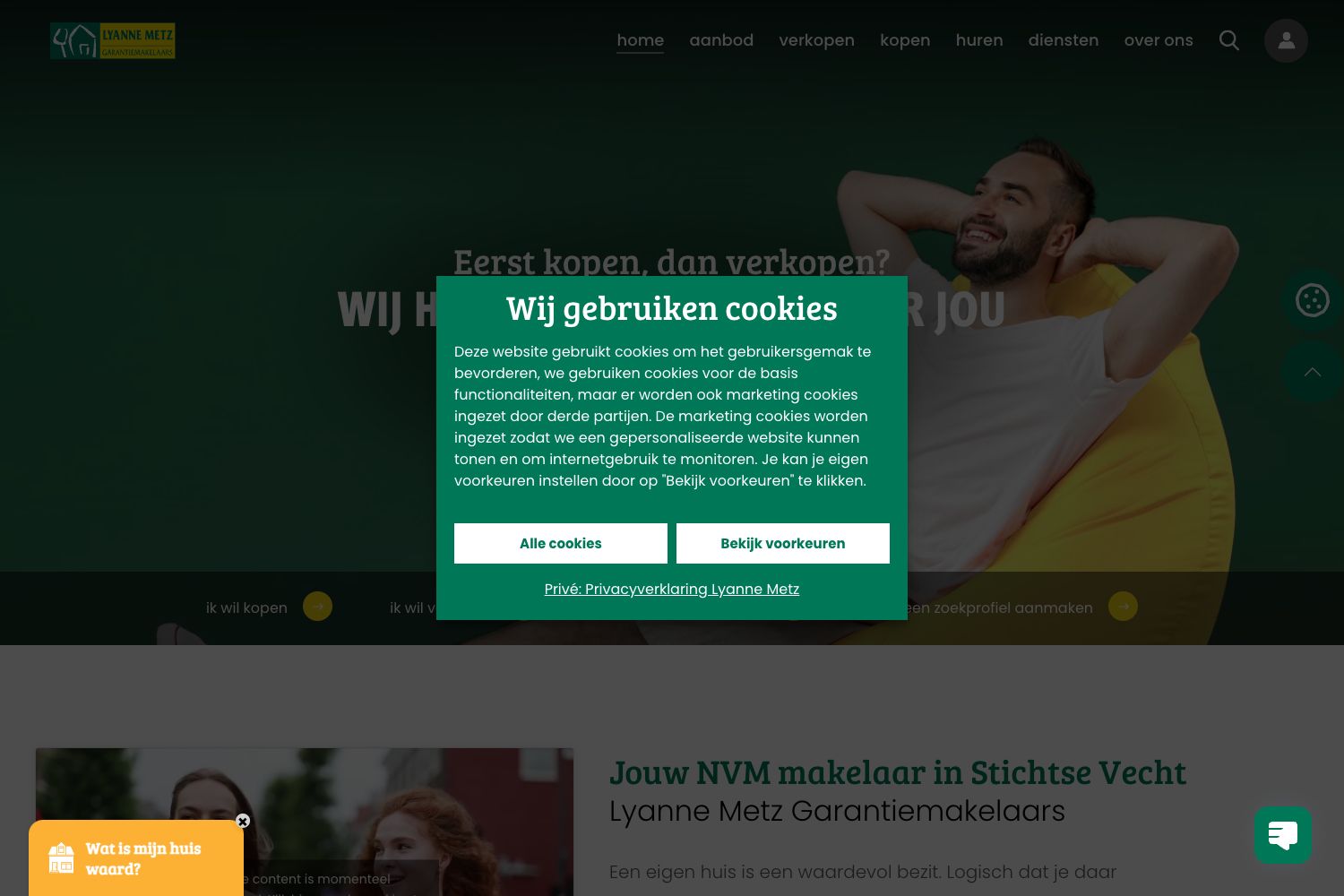 Website screenshot https://lyannemetz.nl