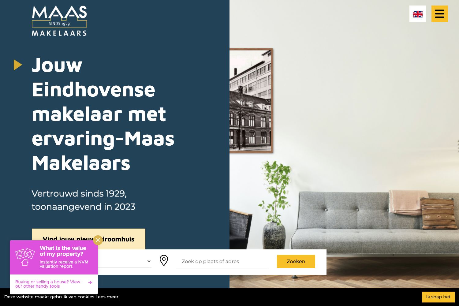Website screenshot https://maasmakelaars.nl