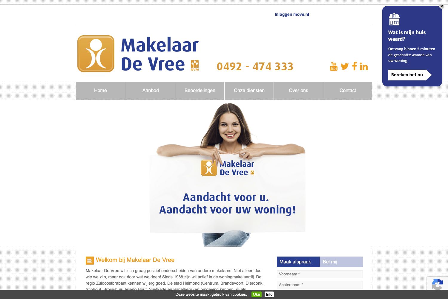 Website screenshot https://makelaardevree.nl