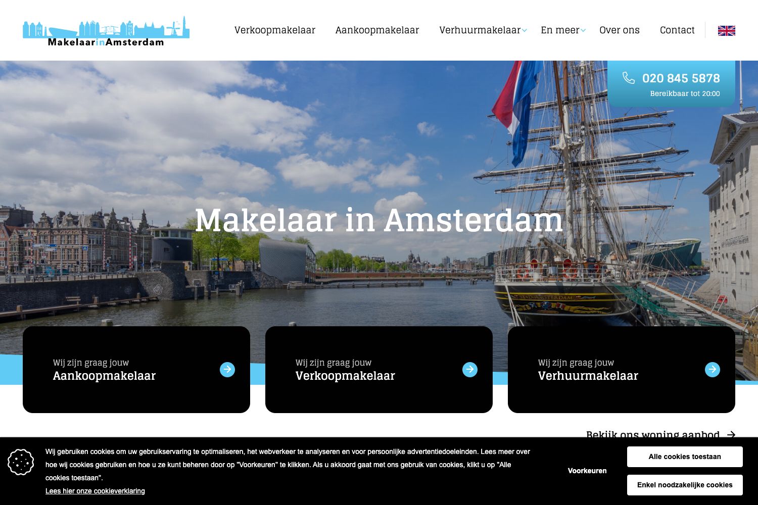 Website screenshot https://makelaarinamsterdam.nl