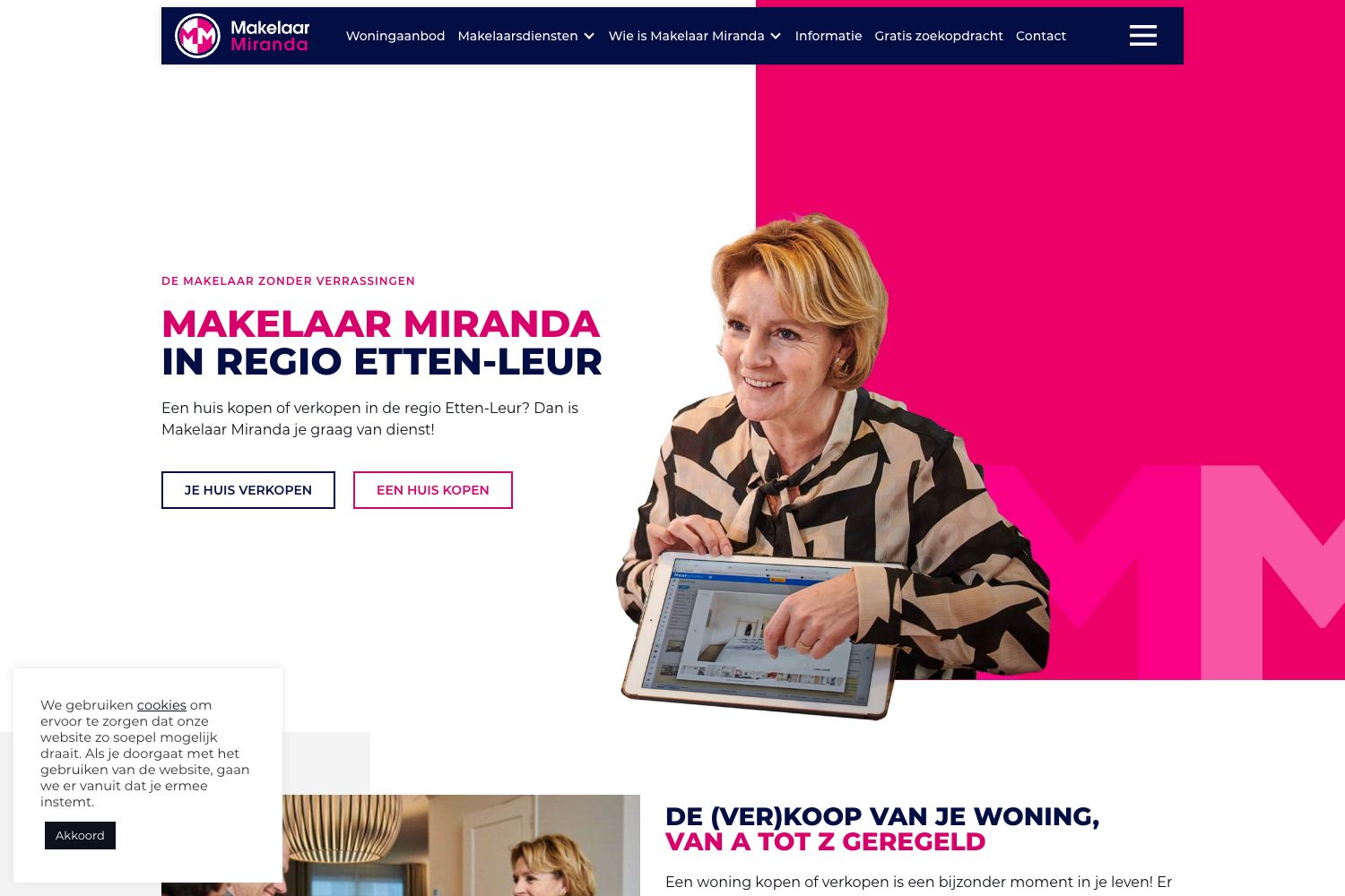 Website screenshot https://makelaarmiranda.nl