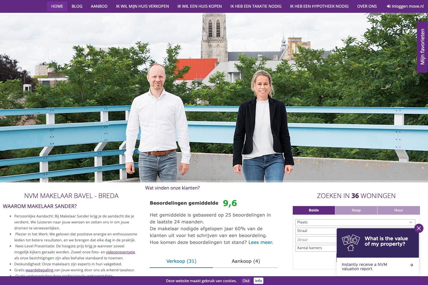 Website screenshot https://makelaarsander.nl