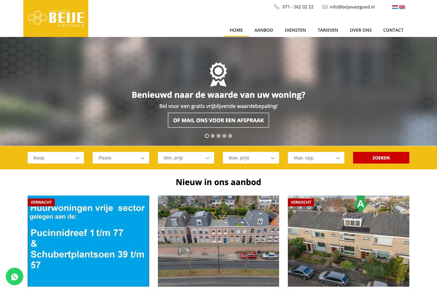 Website screenshot https://beijevastgoed.nl