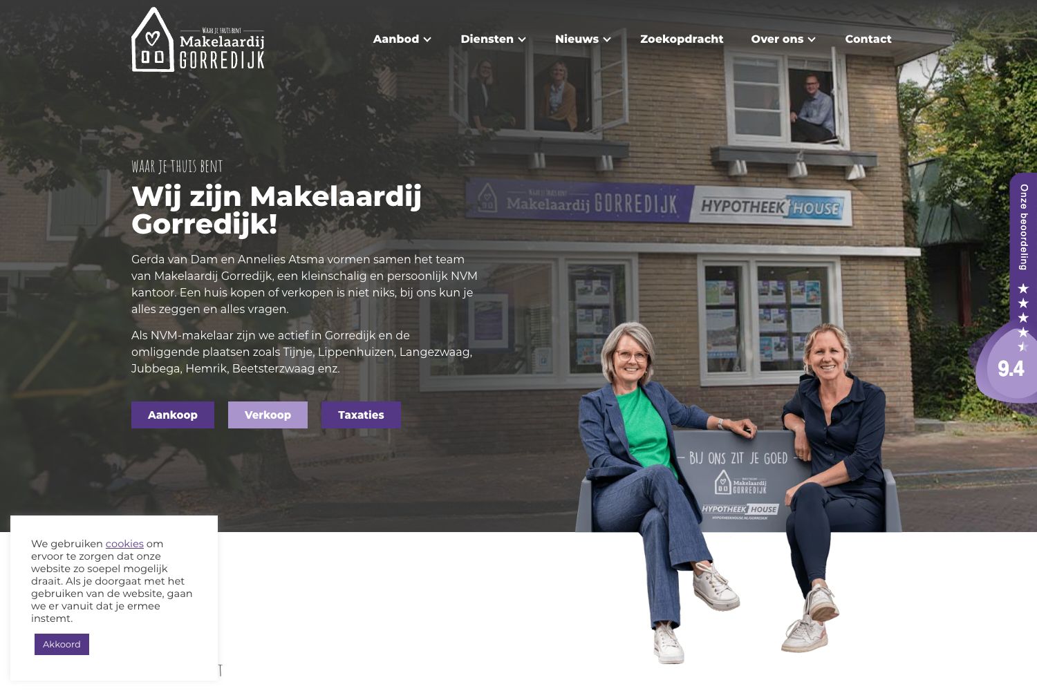 Website screenshot https://makelaardijgorredijk.nl