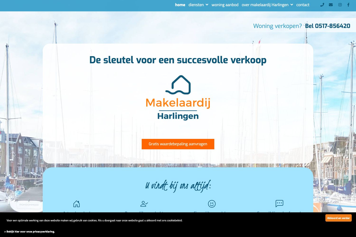 Website screenshot https://makelaardijharlingen.nl