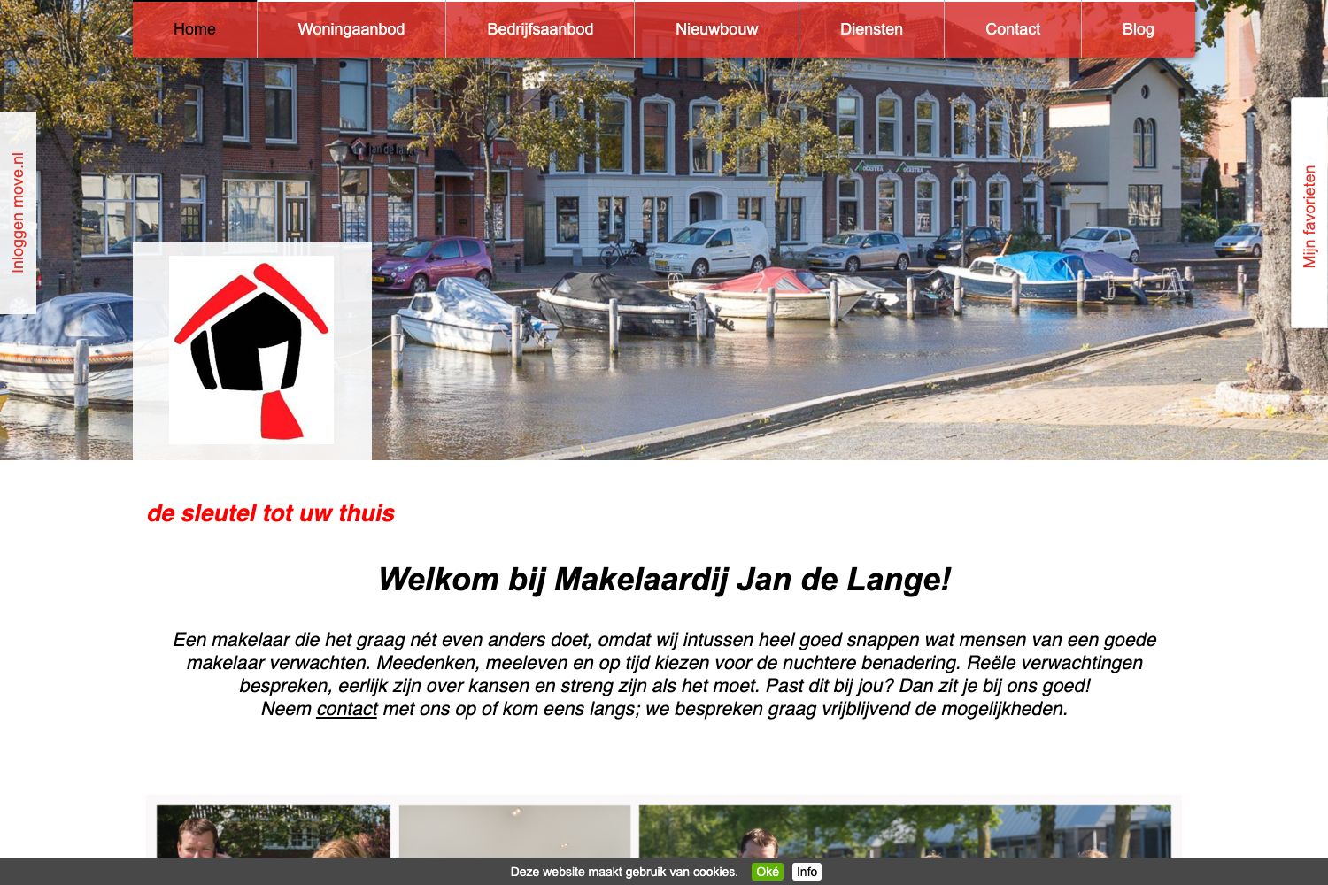 Website screenshot https://makelaardij-delange.nl