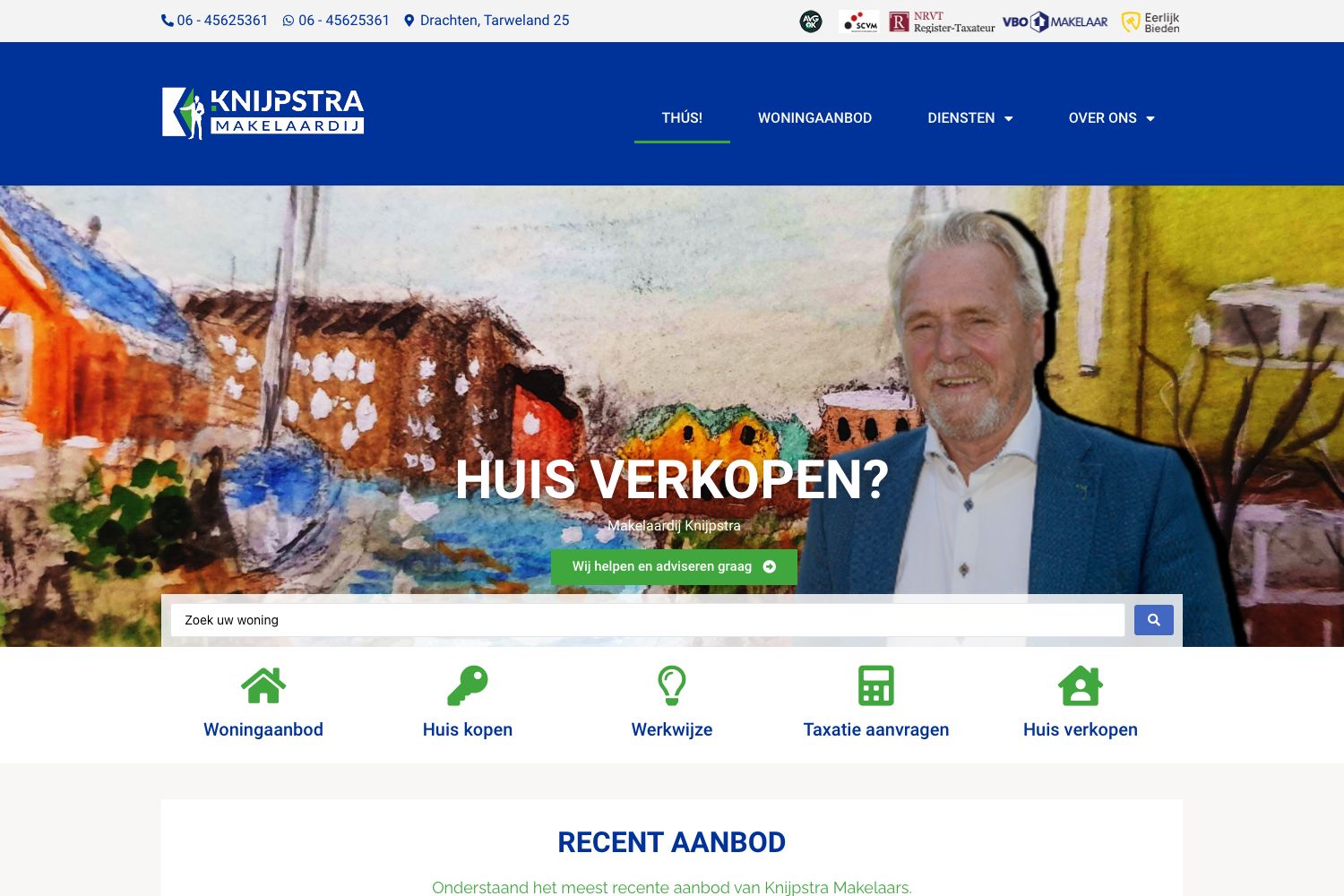 Website screenshot https://makelaardijknijpstra.nl