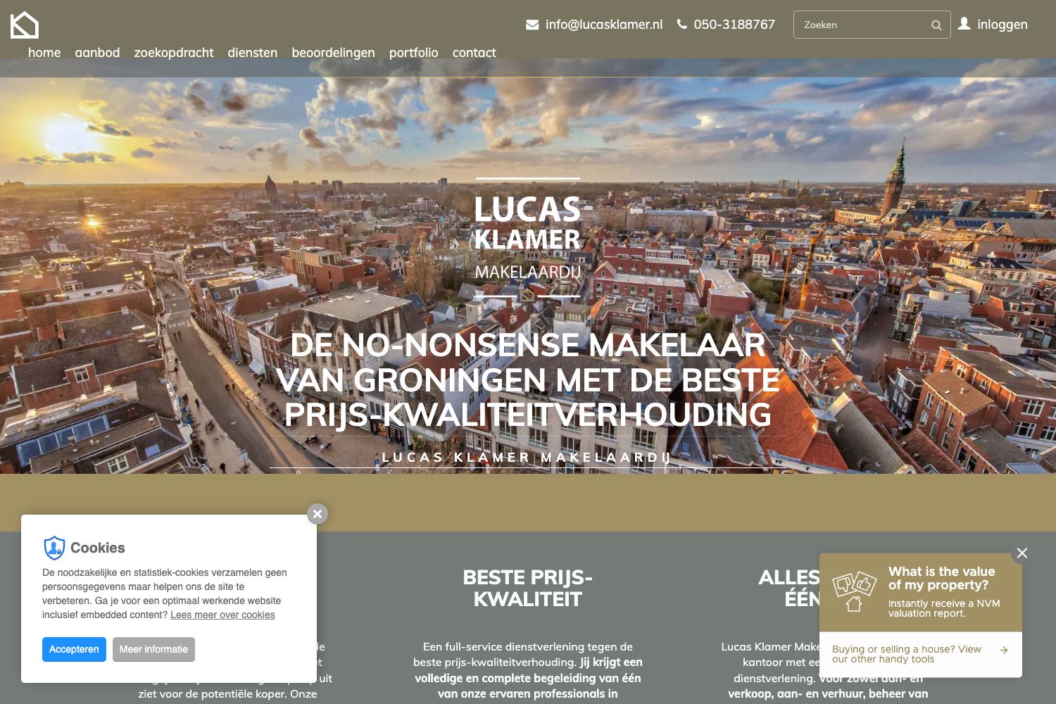 Website screenshot https://lucasklamer.nl
