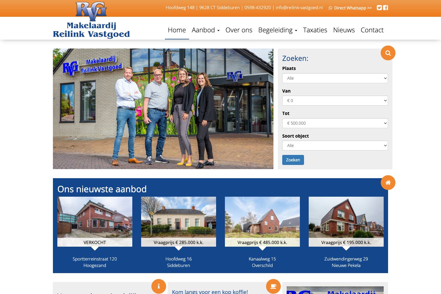 Website screenshot https://reilink-vastgoed.nl