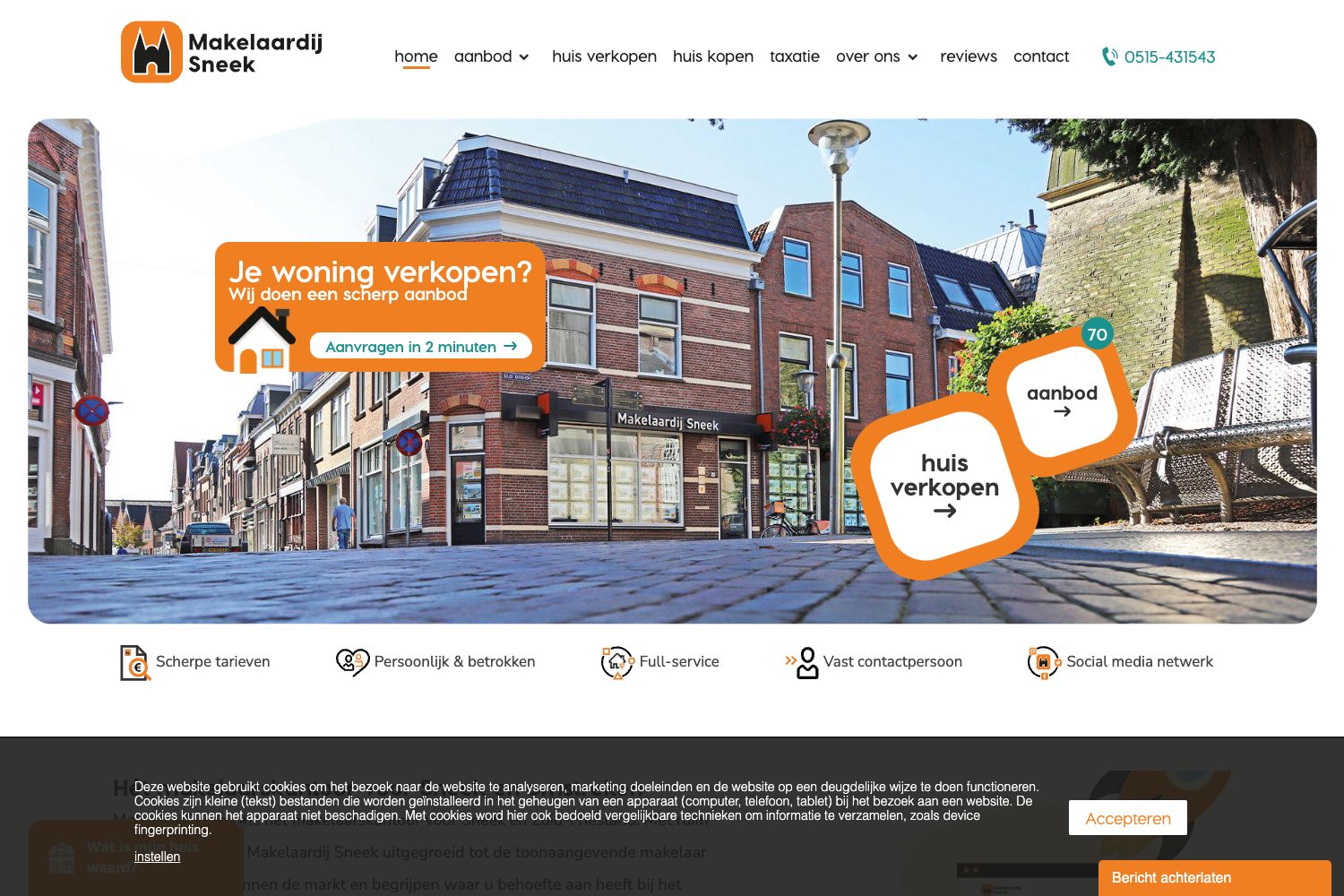 Website screenshot https://makelaardijsneek.nl