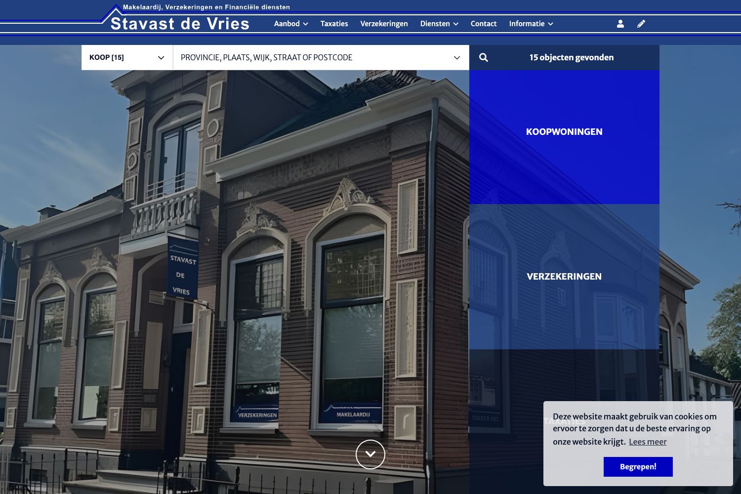 Website screenshot https://stavastdevries.nl